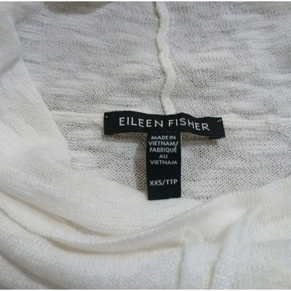 Eileen Fisher Womens XXS White Linen Organic Cotton Cowl Neck Sleeveless Top - Picture 4 of 8